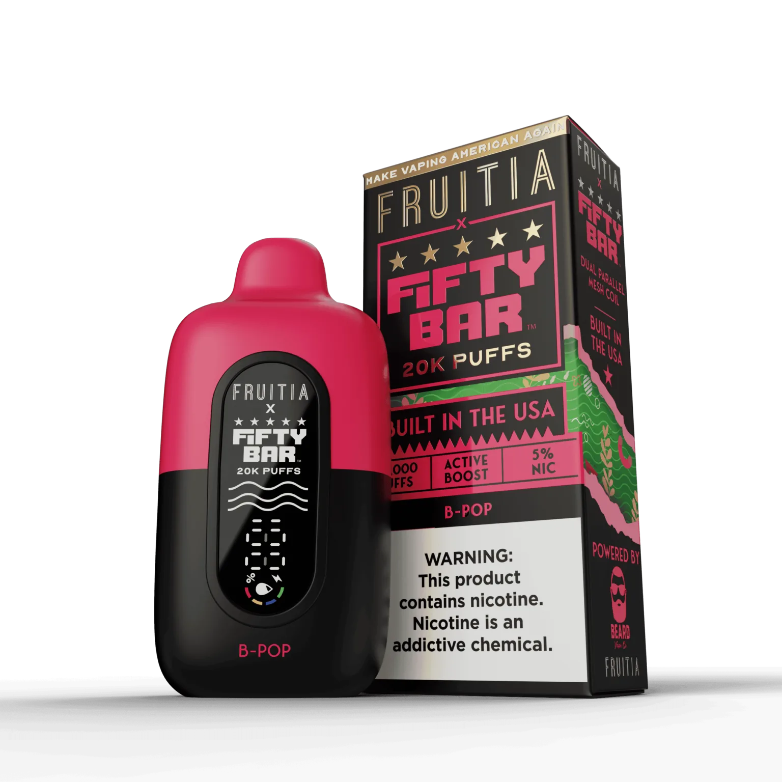 B-Pop Fifty Bar × Fruitia 20K disposable vape