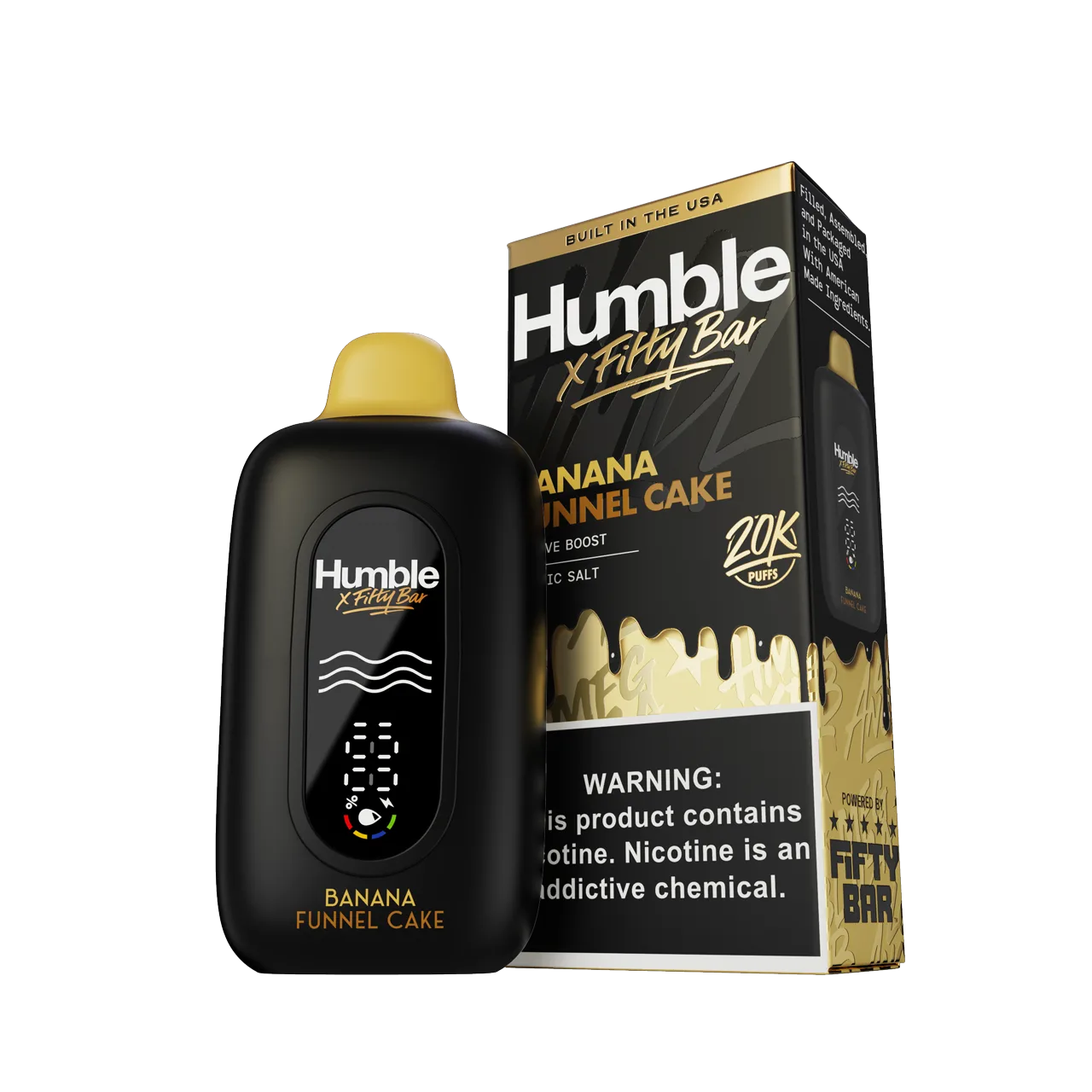 Banana Funnel Cake Fifty Bar × Humble disposable vape