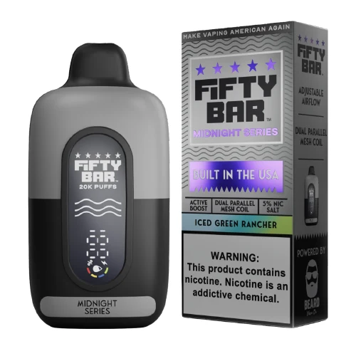Iced Green Rancher Fifty Bar Midnight Series disposable vape